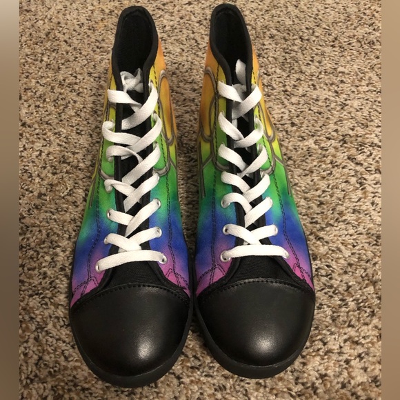 Lesbian Rainbow Women’s Size 9 High Top Sneakers - Picture 2 of 4